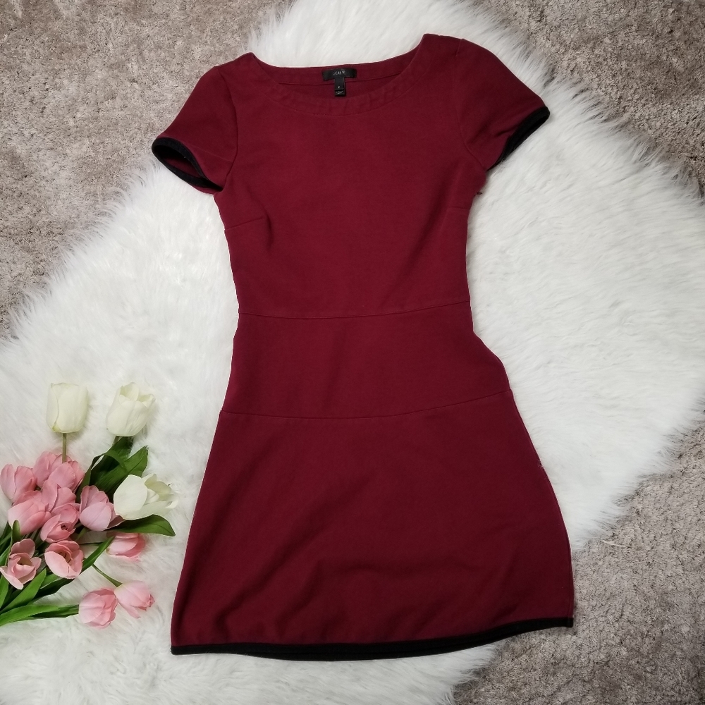 J.CREW Red Boatneck Midi Dress (W2-94) ⁂